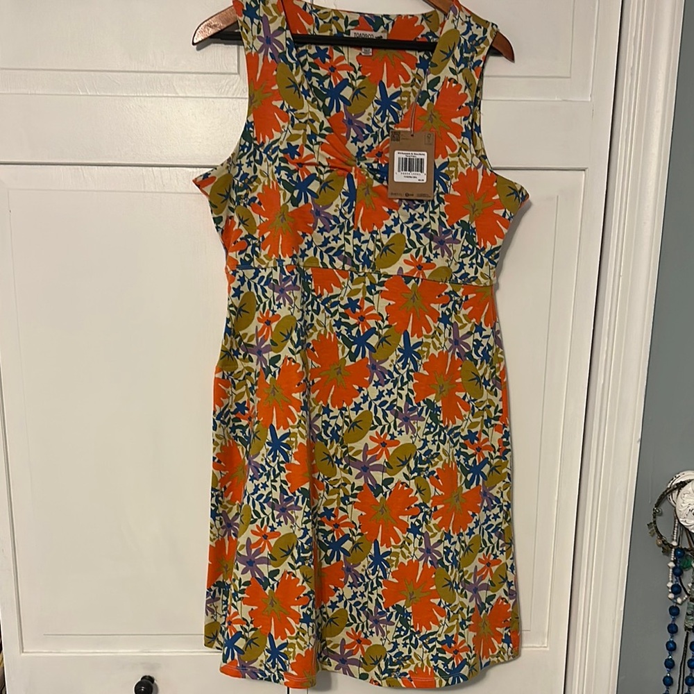 NWT Toad&Co Orange Blue Sundress Sleeveless Scoop Neck
